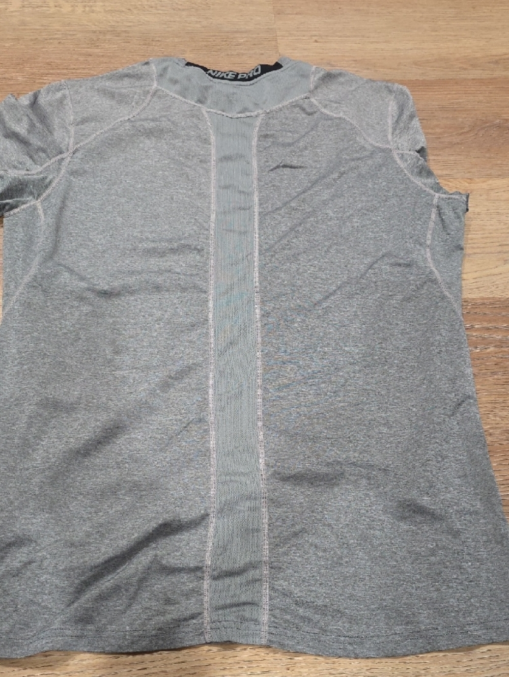 Nike Gray Performance Tee with Green Camo Swoosh - Picture 2 of 3